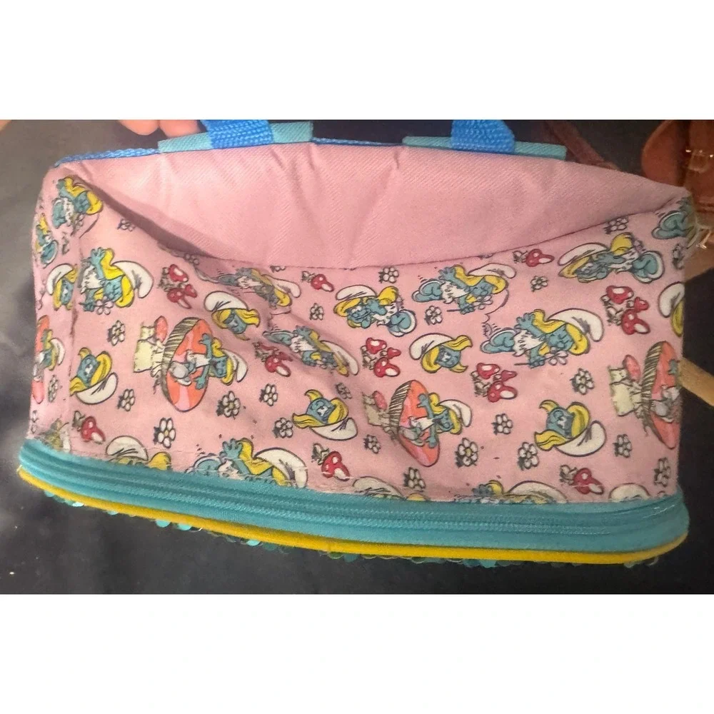 The Smurfs Smurfette Sequin Backpack and Pencil Pouch Set Pink Blue Kids School